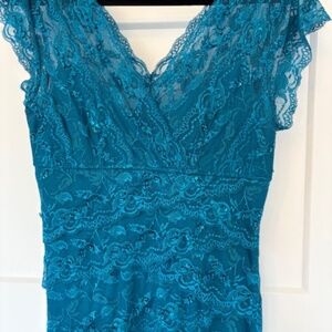 Long floor length six M dress.